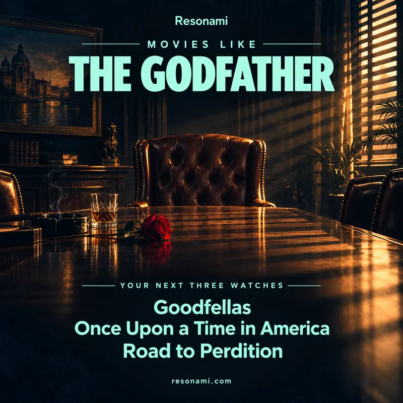 Original illustration inspired by The Godfather, featuring the three recommended titles
