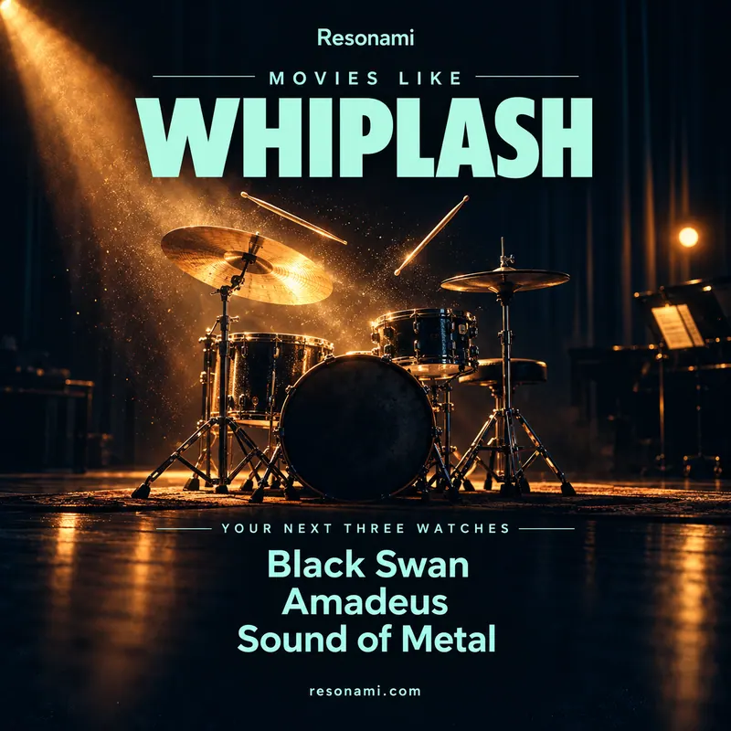 Original illustration inspired by Whiplash, featuring the three recommended titles