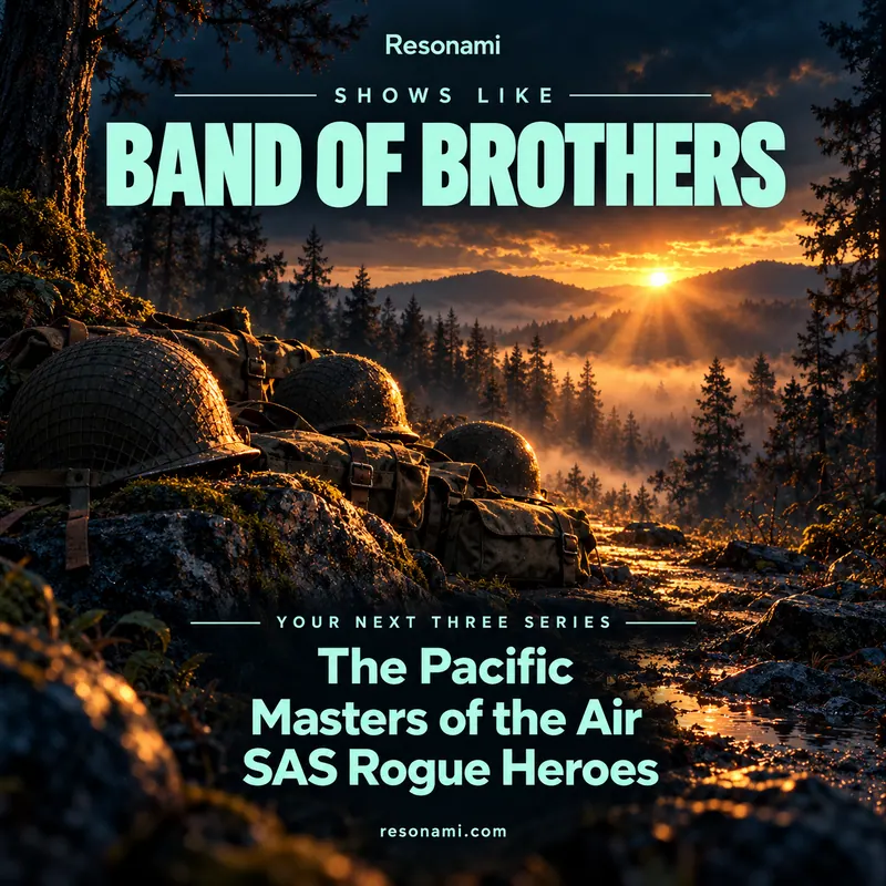 Original illustration inspired by Band of Brothers, featuring the three recommended titles