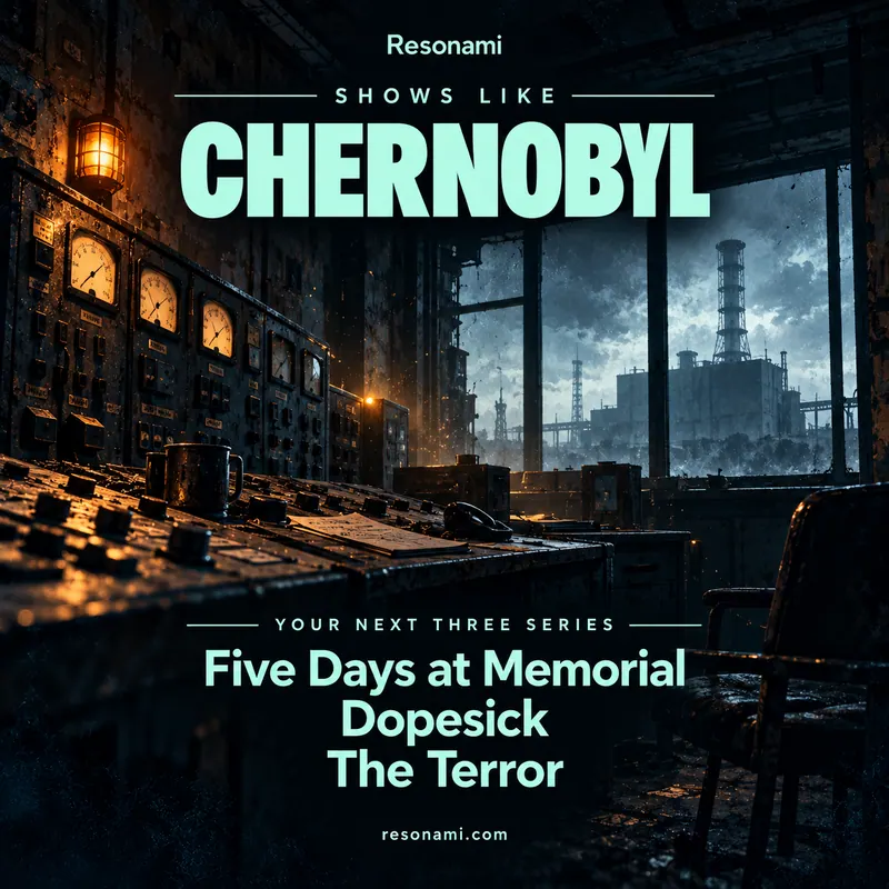 Original illustration inspired by Chernobyl, featuring the three recommended titles