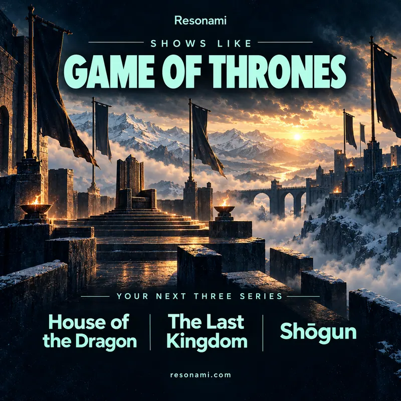 Original illustration inspired by Game of Thrones, featuring the three recommended titles